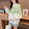 好感度100％リボン柄ロゴゆったり厚手スウェット全3色トップス<U-4615>