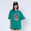 話題沸騰中 ゆったり カジュアル プリント 6色 半袖Tシャツ＜U-8164＞