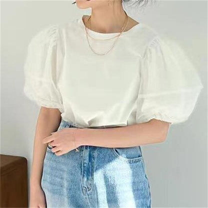 美人度アップ 早い者勝ち 大人可愛い カジュアル 共2色 Tシャツ<U-12140>