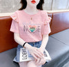 新商品 大人可愛い 話題沸騰中 ホットダイヤモンド 全3色 半袖Tシャツ<U-8868>
