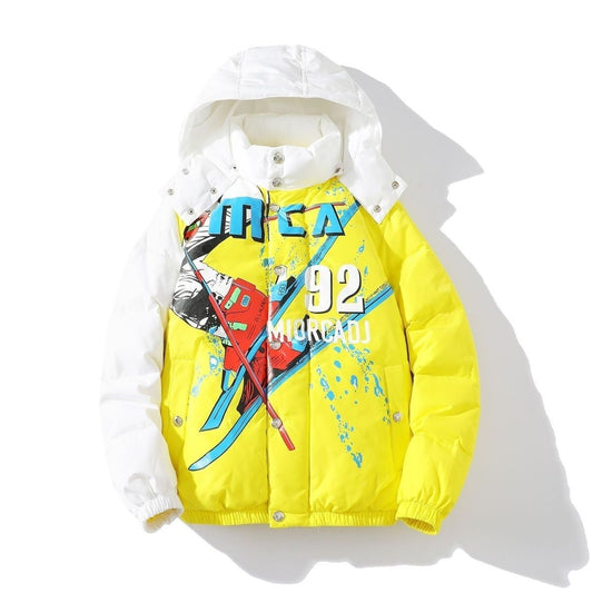 おすすめ 冬服 防寒 暖かい  撥水加工 3色展開 男女兼用 フード付きダウンジャケットU-12896