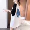 好感度満載 切り替え 美感いっぱい プリント Tシャツ カットソー＜U-3621＞
