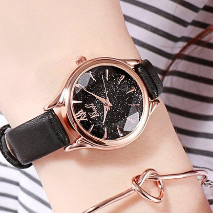 質感のいい レザーベルト 合わせやすい エレガント レディース 腕時計 ＜U-2039＞