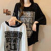 超人気 アバンギャルド 絶対流行 レース プリント全2色 半袖Tシャツ<U-8798>