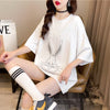 オシャレ度満点 切り替え 着心地抜群 プリント Tシャツ カットソー＜U-3549＞