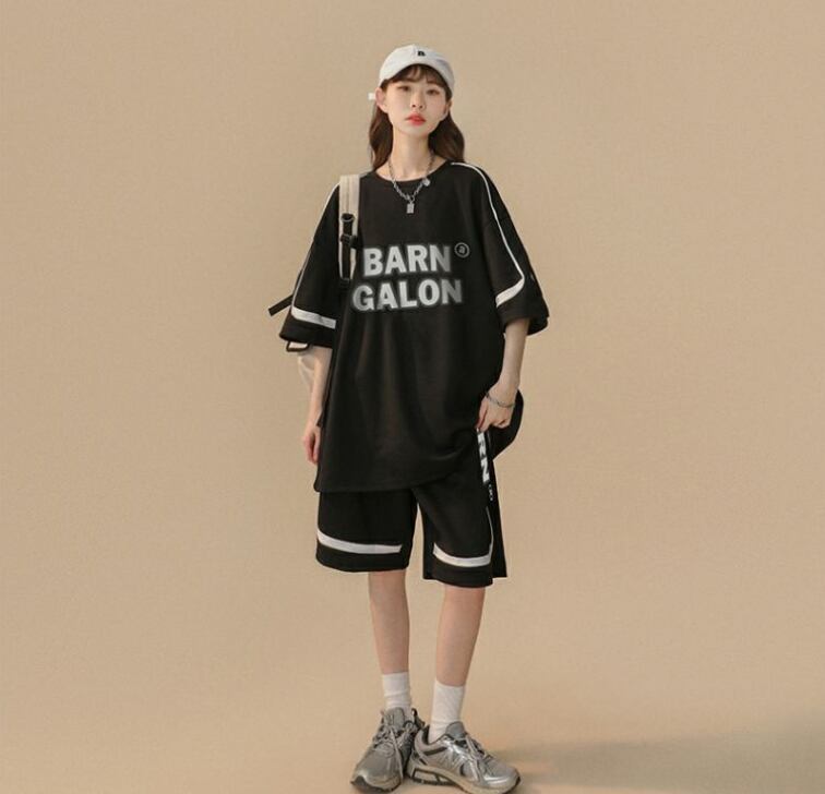 大好評 ファッション カジュアル ルーズ半袖Ｔシャツⅹパンツセット<U-6539>