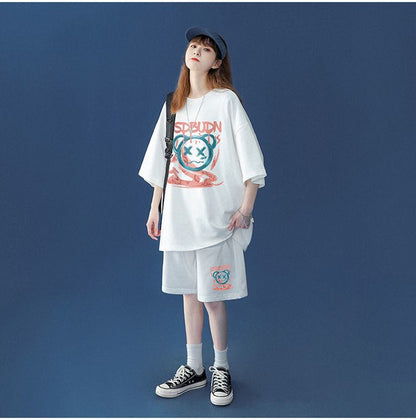 早い者勝ち  半袖Ｔシャツⅹパンツセット全4色 男女兼用<U-6554>
