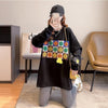 スタイリッシュ 切り替え 一目惚れ プリント Tシャツ カットソー＜U-3648＞