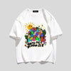 スタイルアップ効果抜群 キュート カジュアル ルーズ プリント全6色 半袖Tシャツ<U-8970>