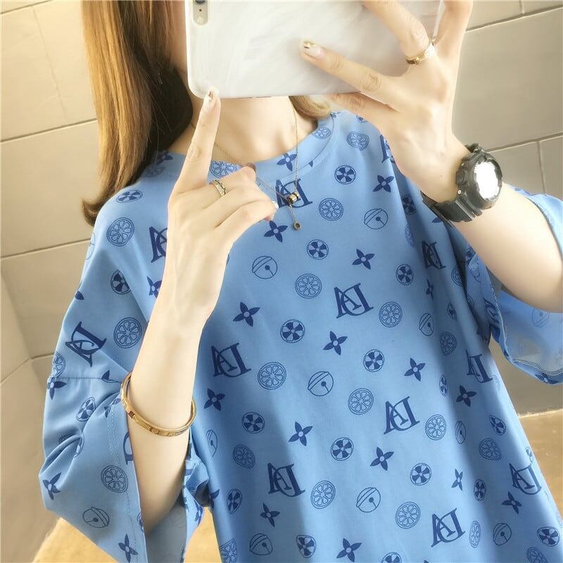 高級感溢れる プリント 美感いっぱい Tシャツ カットソー＜U-3316＞