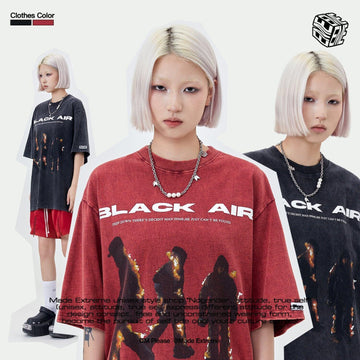 タイドブランド  アメリカンストリート レトロフレームプリントTシャツ<U-2905>