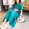 好感度満載 プリント 美感いっぱい Tシャツ カットソー ワンピース＜U-3599＞