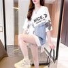 スタイリッシュ 切り替え 一目惚れ プリント Tシャツ カットソー＜U-3102＞