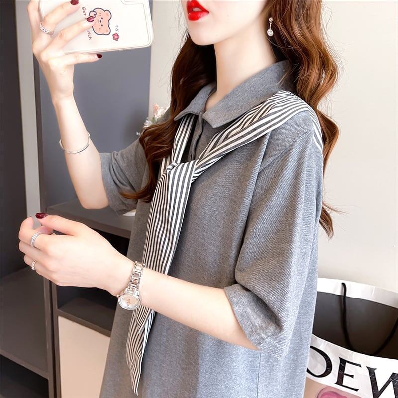 今季大好評 切り替え 美感いっぱい Tシャツ カットソー ワンピース＜U-3220＞