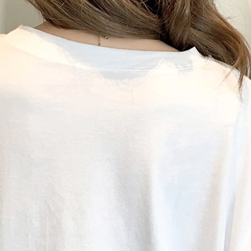 スタイリッシュ プリント 一目惚れ Tシャツ カットソー ワンピース＜U-3440＞