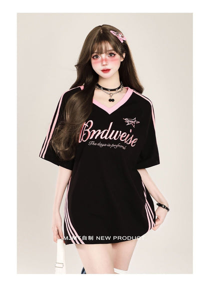 絶対欲しい アバンギャルド おしゃれ度高め プリント全2色 半袖Tシャツ<U-9244>