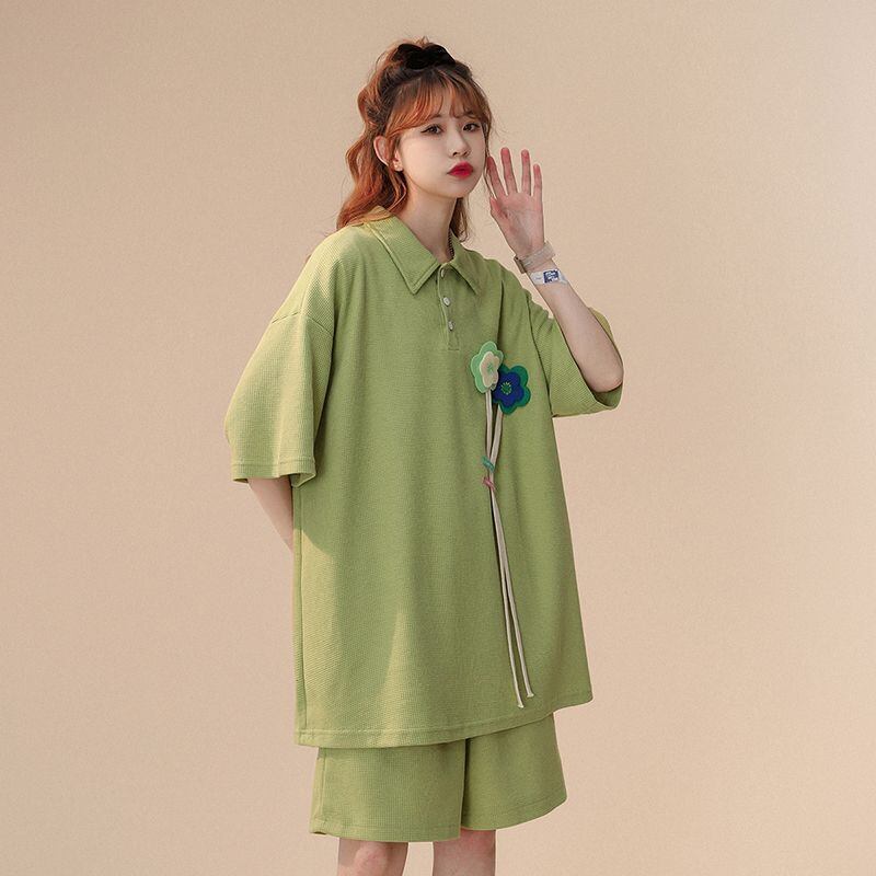 期間限定 ゆったり感アップ ファッション Tシャツ＋ショートパンツ セットアップ＜U-8679＞