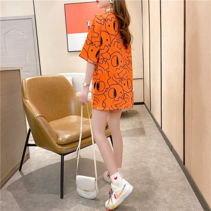 カジュアル 切り替え ファッション プリント Tシャツ カットソー＜U-3484＞