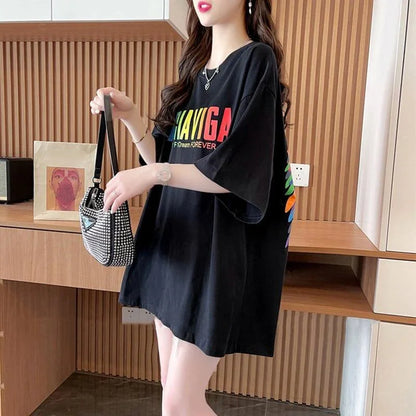 スタイリッシュ ラウンドネック 一目惚れ アルファベット Tシャツ カットソー＜U-2888＞