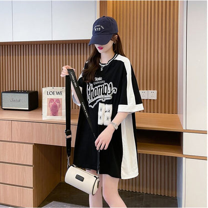 絶対流行 一目惚れ 個性的なデザイン 2色選択可 プリント Tシャツ カットソー＜U-8279＞