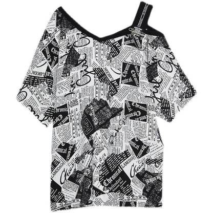 カジュアル ベアトップ お洒落 プリント Tシャツ カットソー＜U-3143＞