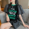 話題沸騰中 パフスリーブ ファッション プリント 全2色 半袖 Tシャツ <U-8662>