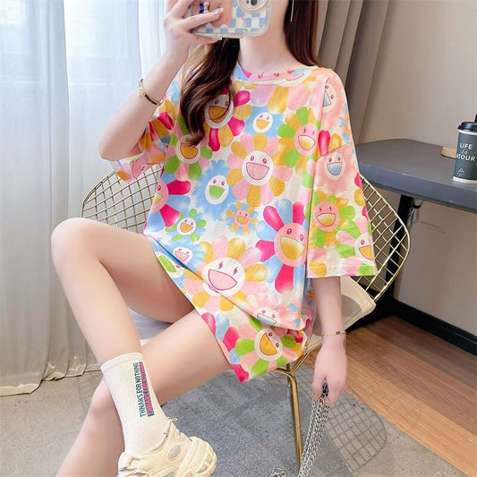 大人可愛い 売り切れ必至 美人度アップ 着回し力抜群 全5色 半袖Tシャツ<U-11520>