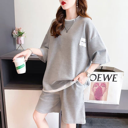 カジュアル 切り替え オシャレ度満点 Tシャツ＋ショートパンツ セットアップ＜U-3554＞