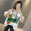 オシャレ度満点 切り替え カジュアル プリント Tシャツ カットソー＜U-3491＞