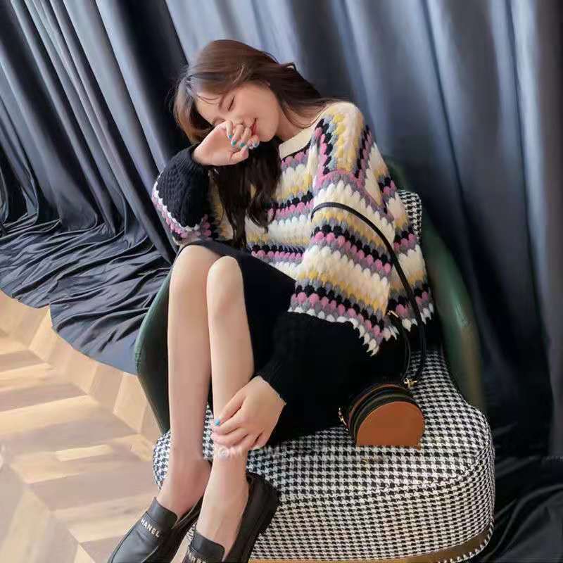 「上品な美しさ」女性らしい落ち着いたファッション  4色選択 ニットトップス<U-10696>