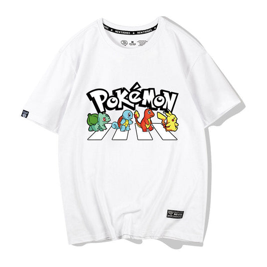男女兼用 カジュアル プリント 半袖 Tシャツ F-13597