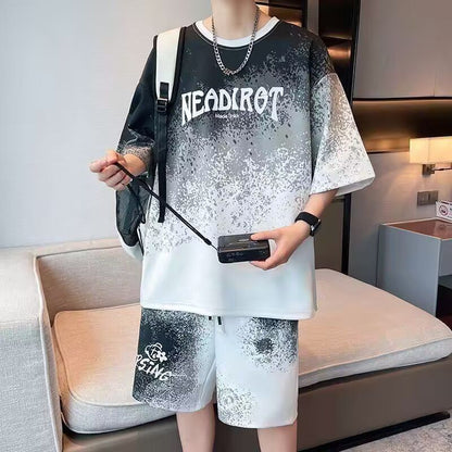 大人気アイテム グラデーション Tシャツ & ショーツ セットアップ U-80013