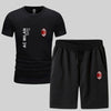 スポーツウェア ロゴ入り 半袖 Tシャツ + ハーフパンツ セットアップ U-13127