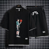 男女兼用 上質 プリント Tシャツ & ショーツ セットアップ U-13247