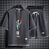 男女兼用 上質 プリント Tシャツ & ショーツ セットアップ U-13247