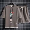 男女兼用 上質 プリント Tシャツ & ショーツ セットアップ U-13247