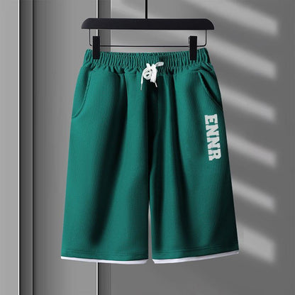 男女兼用 プリント 配色 Tシャツ & ショーツ セットアップ U-80090