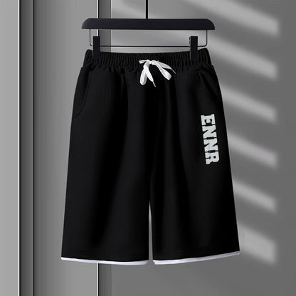 男女兼用 プリント 配色 Tシャツ & ショーツ セットアップ U-80090