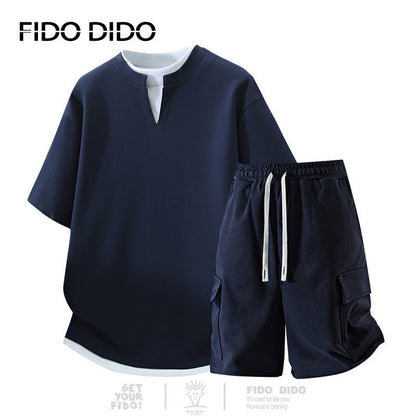 高品質 カジュアル Tシャツ & ショーツ セットアップ U-80067
