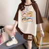 ルーズ レトロ プリント Tシャツ + ショートパンツ セットアップ U-13278