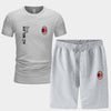 スポーツウェア ロゴ入り 半袖 Tシャツ + ハーフパンツ セットアップ U-13127