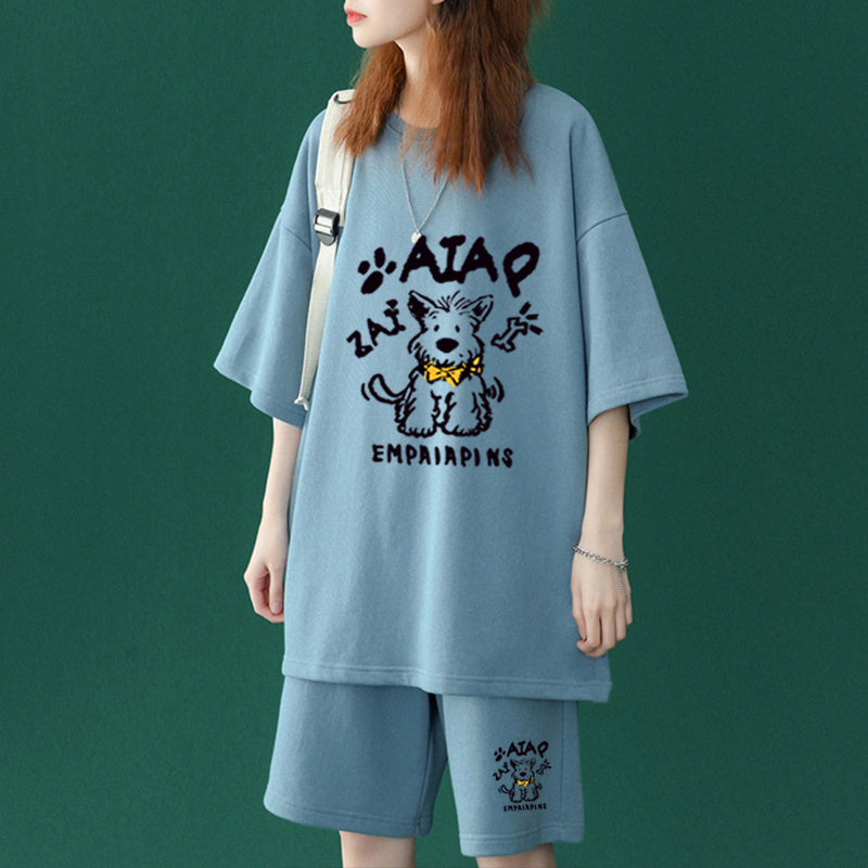 売れ筋 プリント Tシャツ & ショーツ セットアップ U-80100