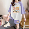 ルーズ レトロ プリント Tシャツ + ショートパンツ セットアップ U-13278