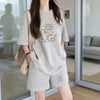 早い者勝ち プリント Tシャツ & ショーツ セットアップ U-80092