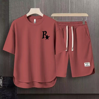 男女兼用 売れ筋 シンプル 半袖 Tシャツ & ショーツ セットアップ U-80007