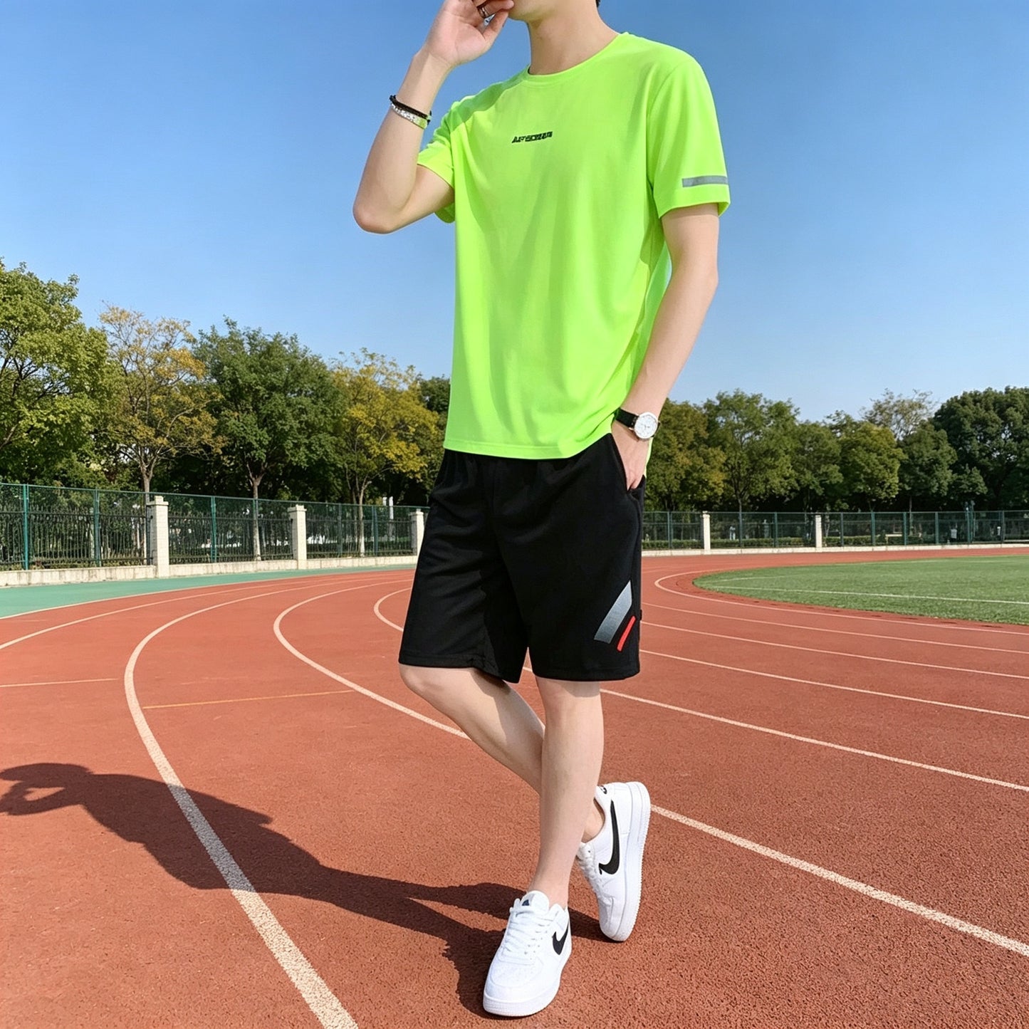 今季トレンド スポーツ Tシャツ & ショーツ セットアップ U-80096