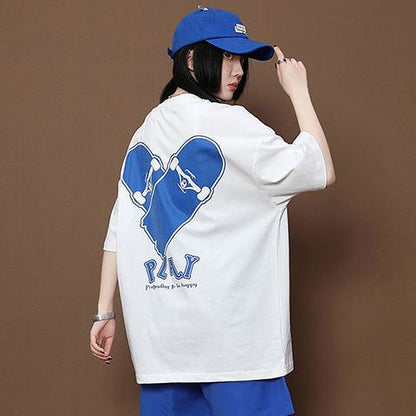 売れ筋 ゆったり Tシャツ & ショーツ セットアップ U-80109