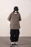 新作 ルーズシルエット ハーフジップ ポケット付き Tシャツ U-13134
