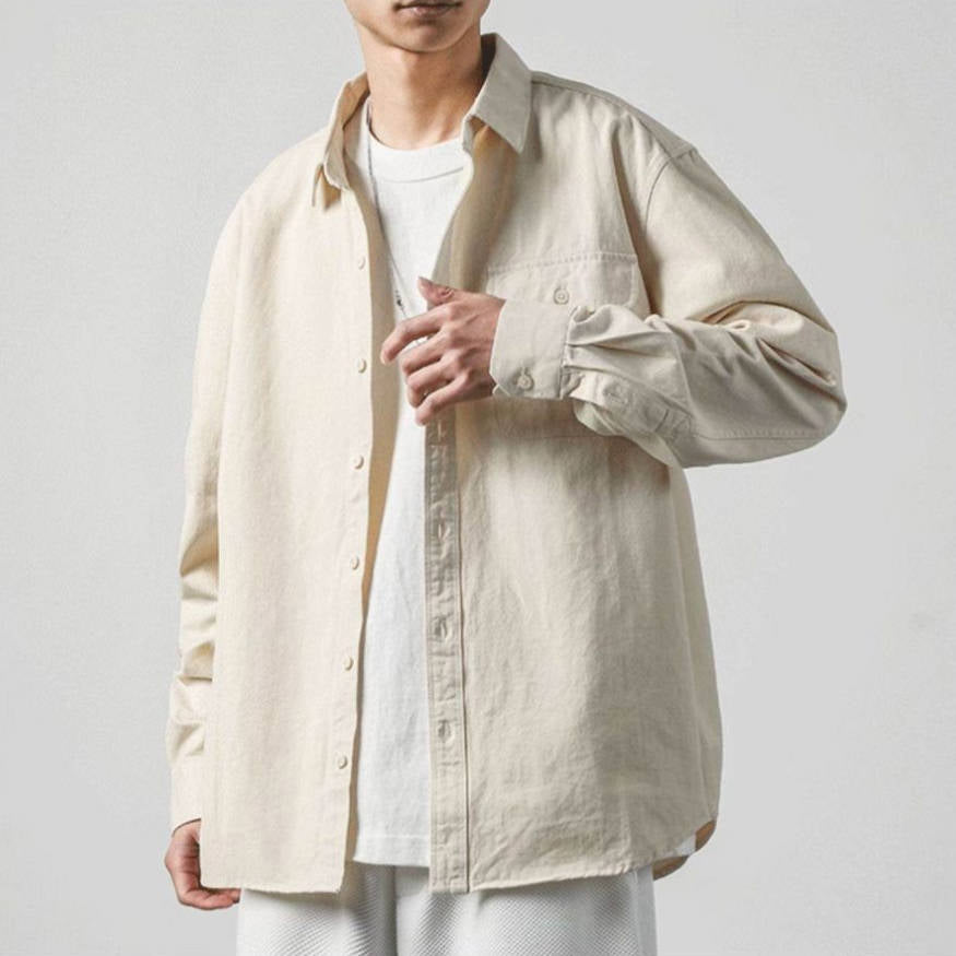 春定番 ユニセックス ゆったり シャツ U-13130