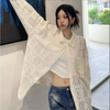 大人可愛い 合わせやすい カジュアル 透かし彫り シャツ U-13121